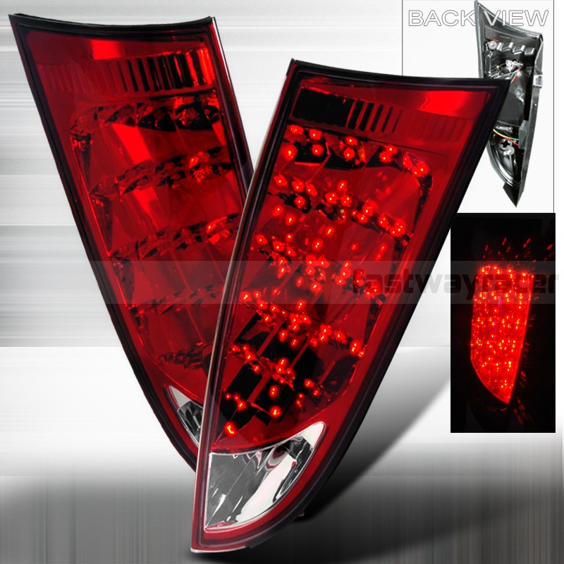 Ford 00-07 Focus 5D Hatchback Red Clear LED Tail Lights